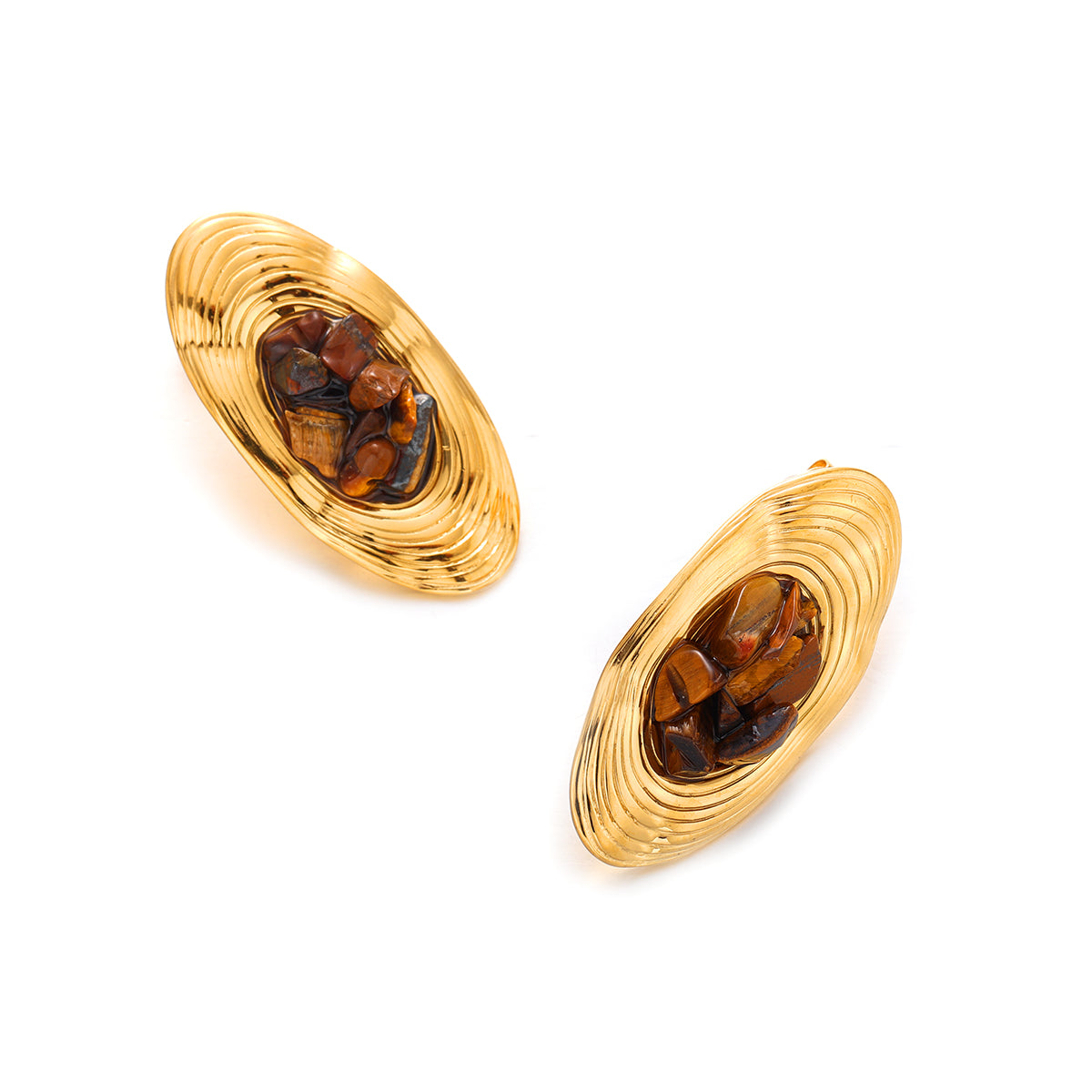 Vintage Luxe Brown Tiger Eye Earrings