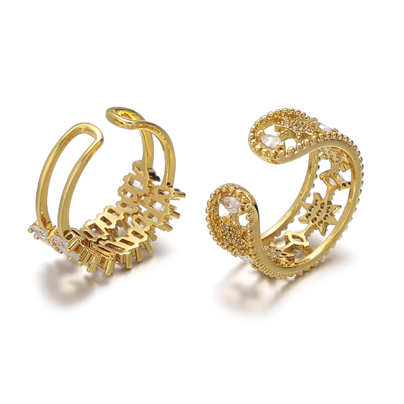 Hollow Star Adjustable Ring