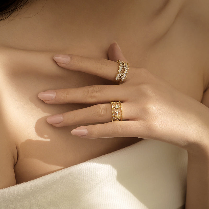 Hollow Star Adjustable Ring