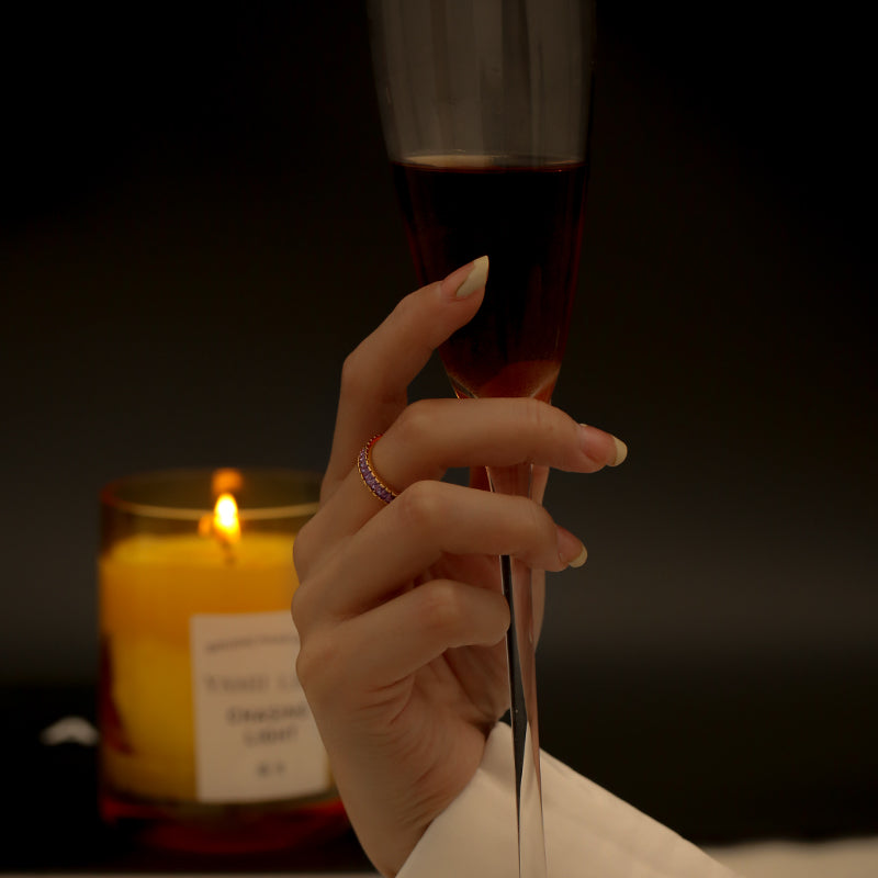 Dreamy Purple Romantic Open Ring