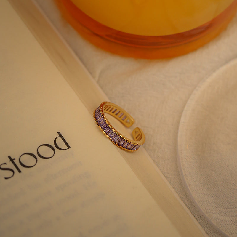 Dreamy Purple Romantic Open Ring