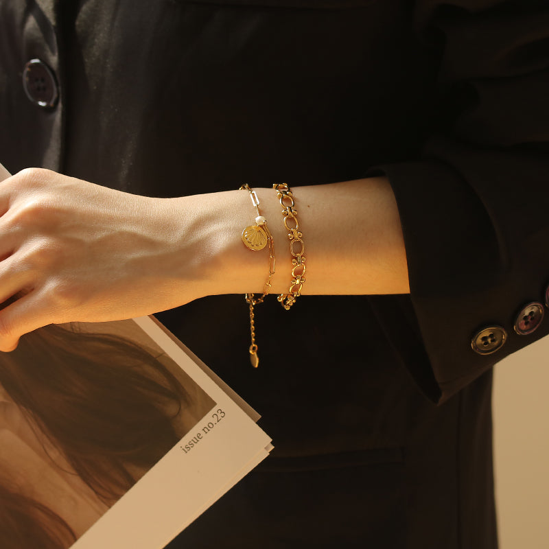 Shell Pearl Charm Bracelet