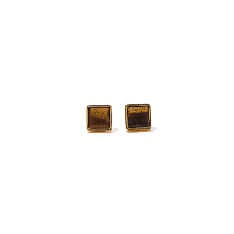 Brown Retro Minimalist Earrings