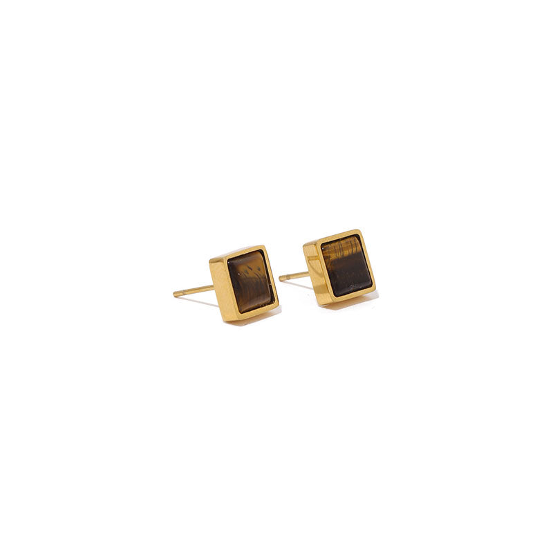 Brown Retro Minimalist Earrings