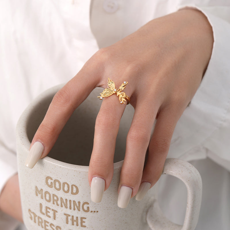 Elegant Butterfly Open Ring