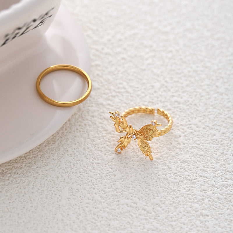 Elegant Butterfly Open Ring