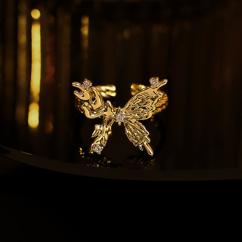 Elegant Butterfly Open Ring