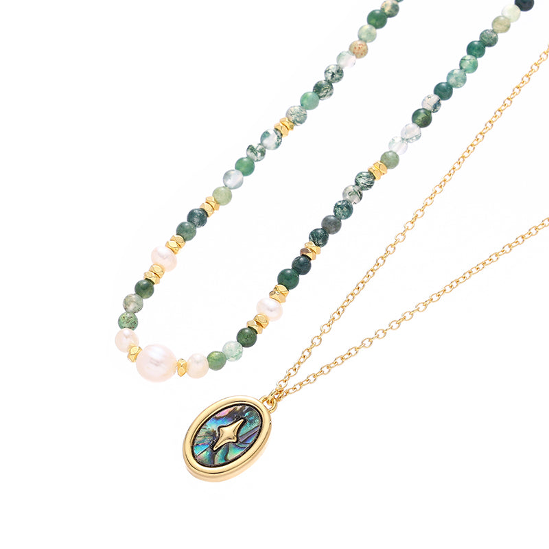 Natural Layered Pearl Abalone Necklace