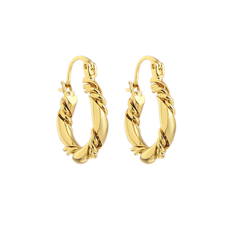 Twisted Round Hoop Earrings