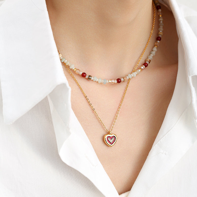 Colorful Beaded Stone Necklace