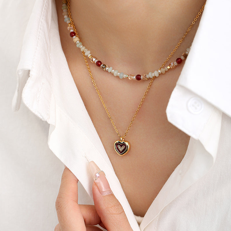 Colorful Beaded Stone Necklace