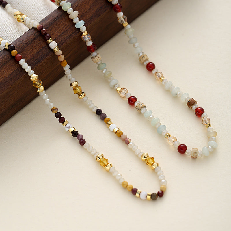 Colorful Beaded Stone Necklace