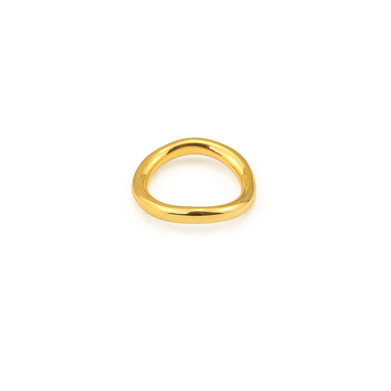 Minimal Glossy Gold Circle Ring