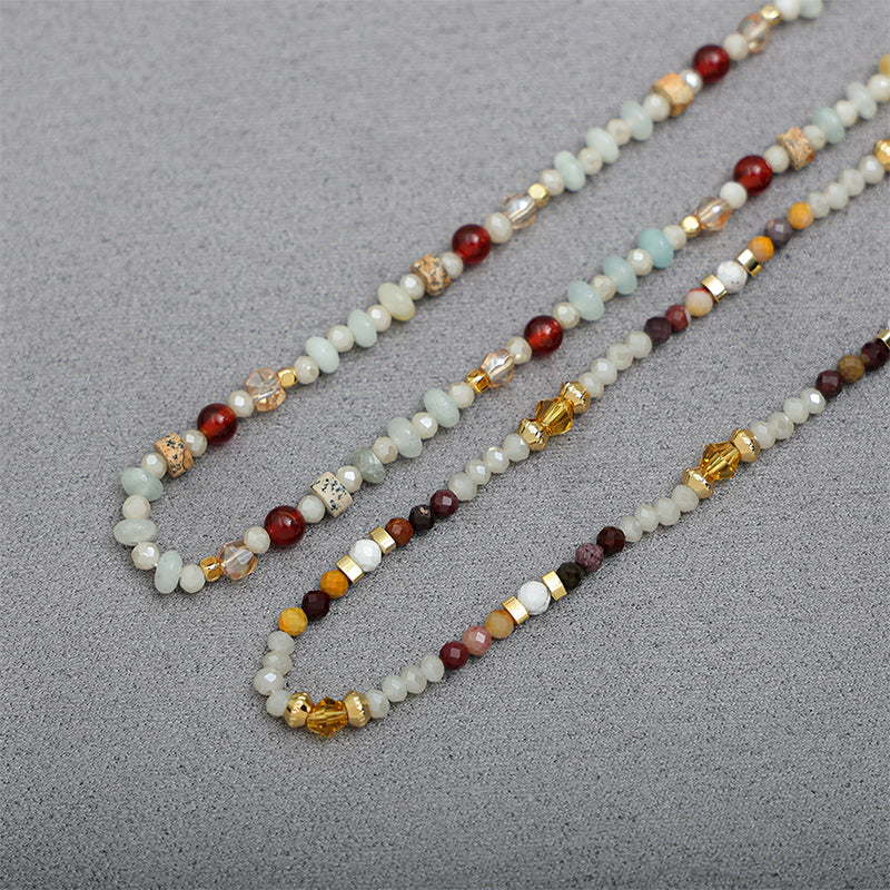 Colorful Beaded Stone Necklace