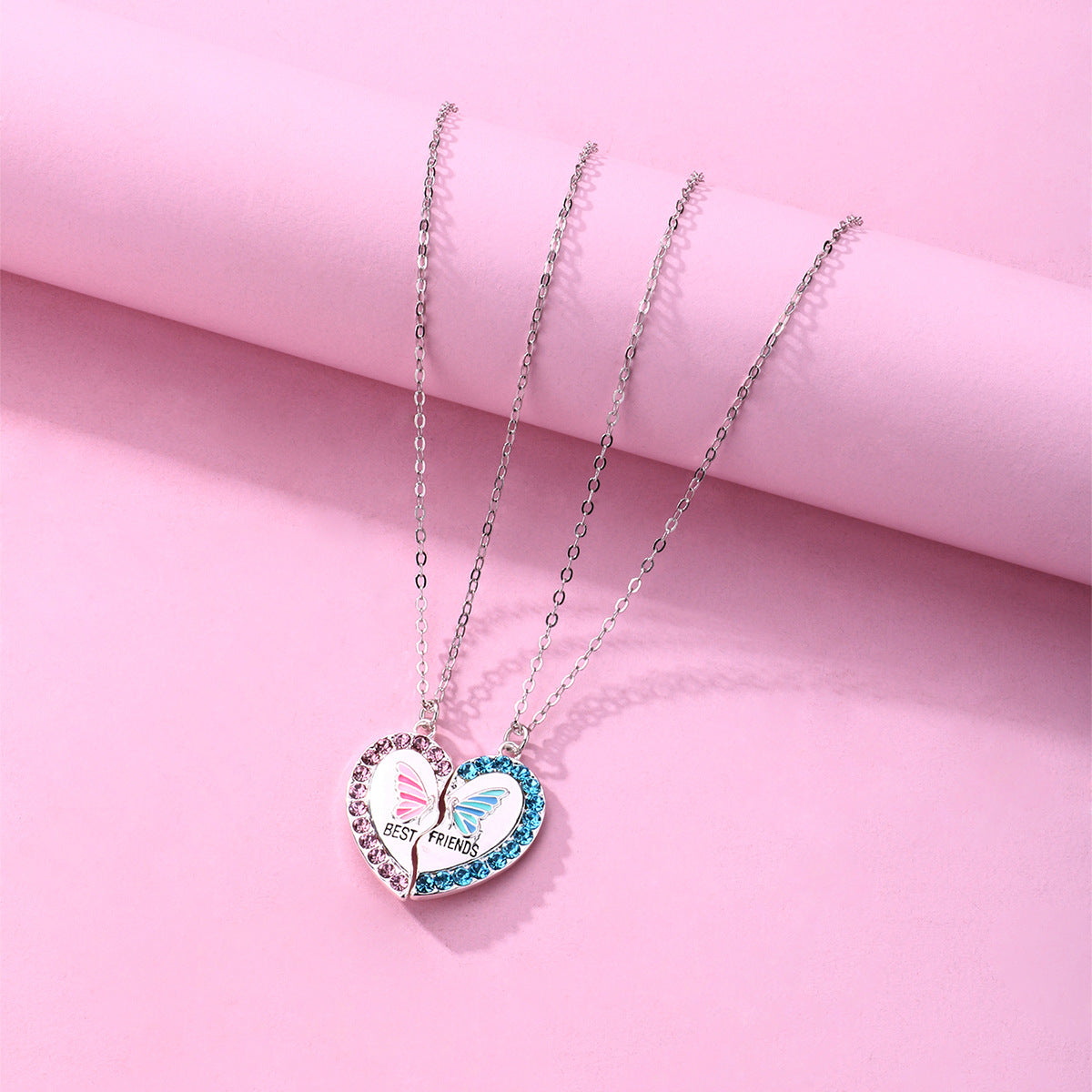 Butterfly Heart Magnetic Split Necklace