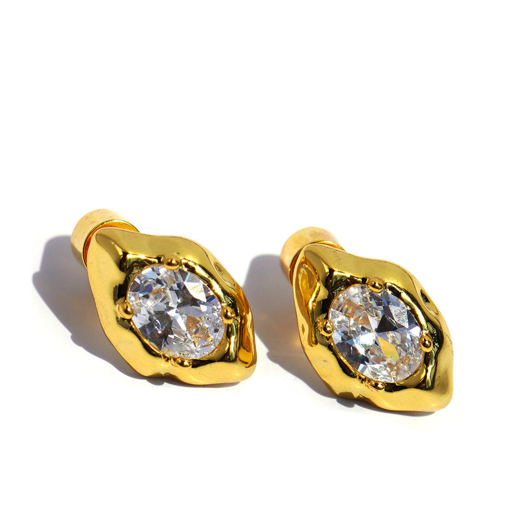 Geometric Zirconia Earrings