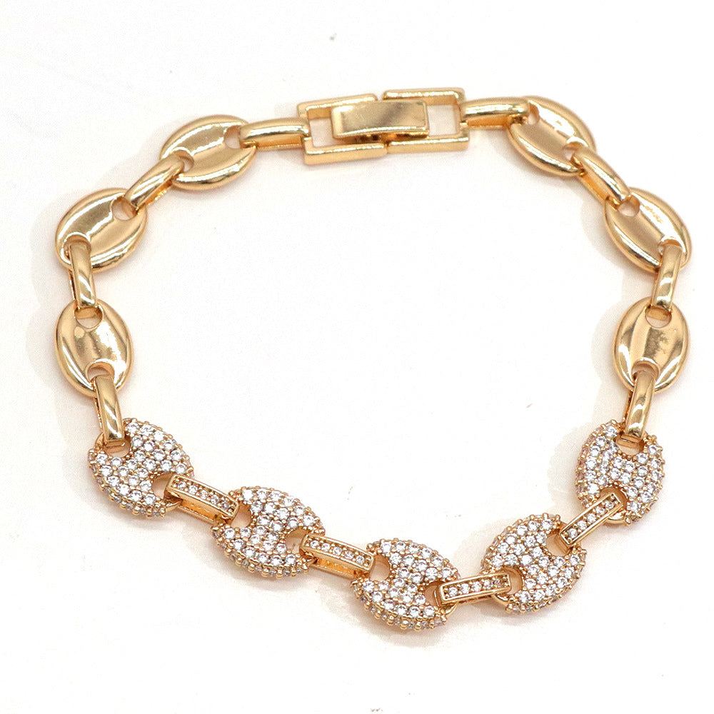 Wind metal zircon bracelet