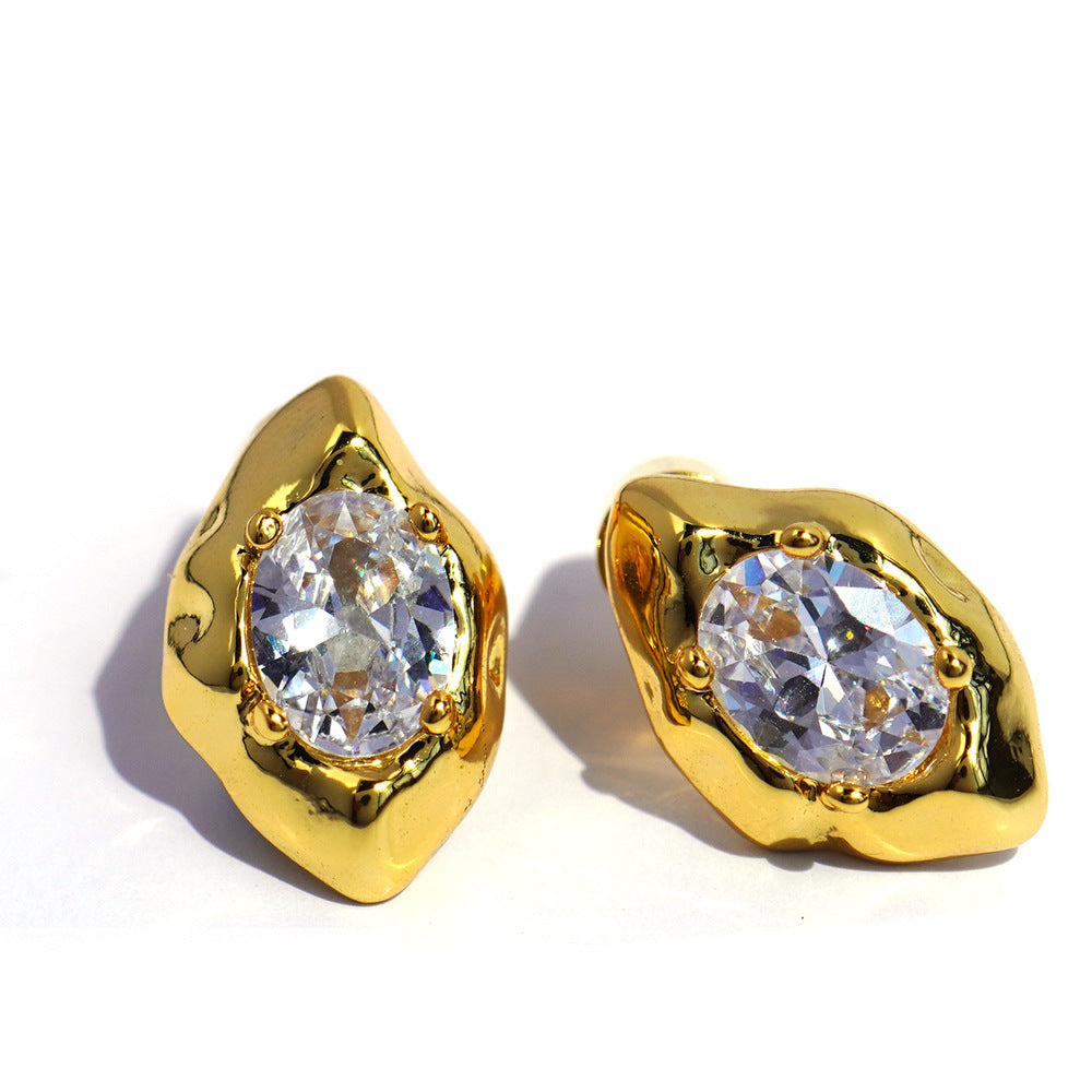 Geometric Zirconia Earrings