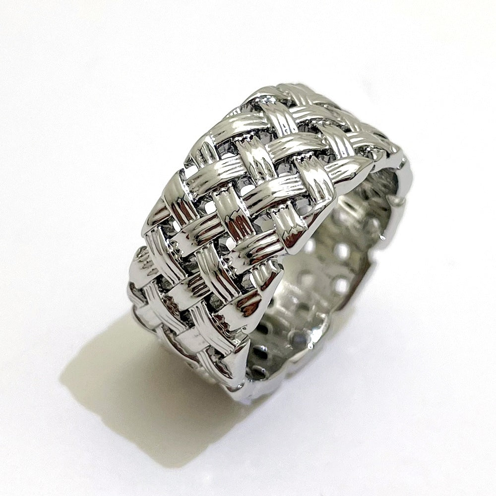 Braided pattern metal ring