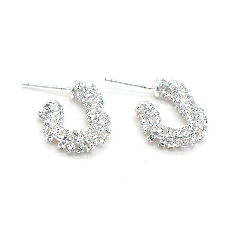 U spiral earrings 925 silver pin