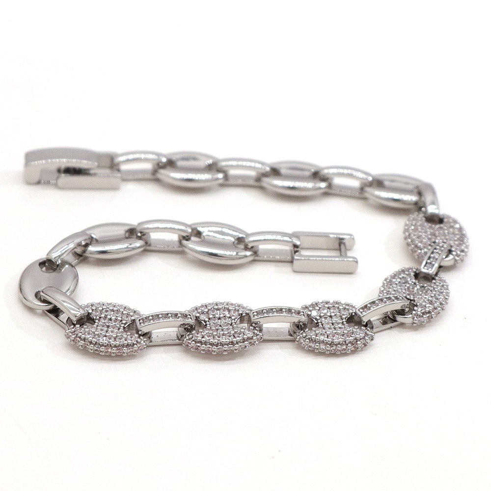 Wind metal zircon bracelet