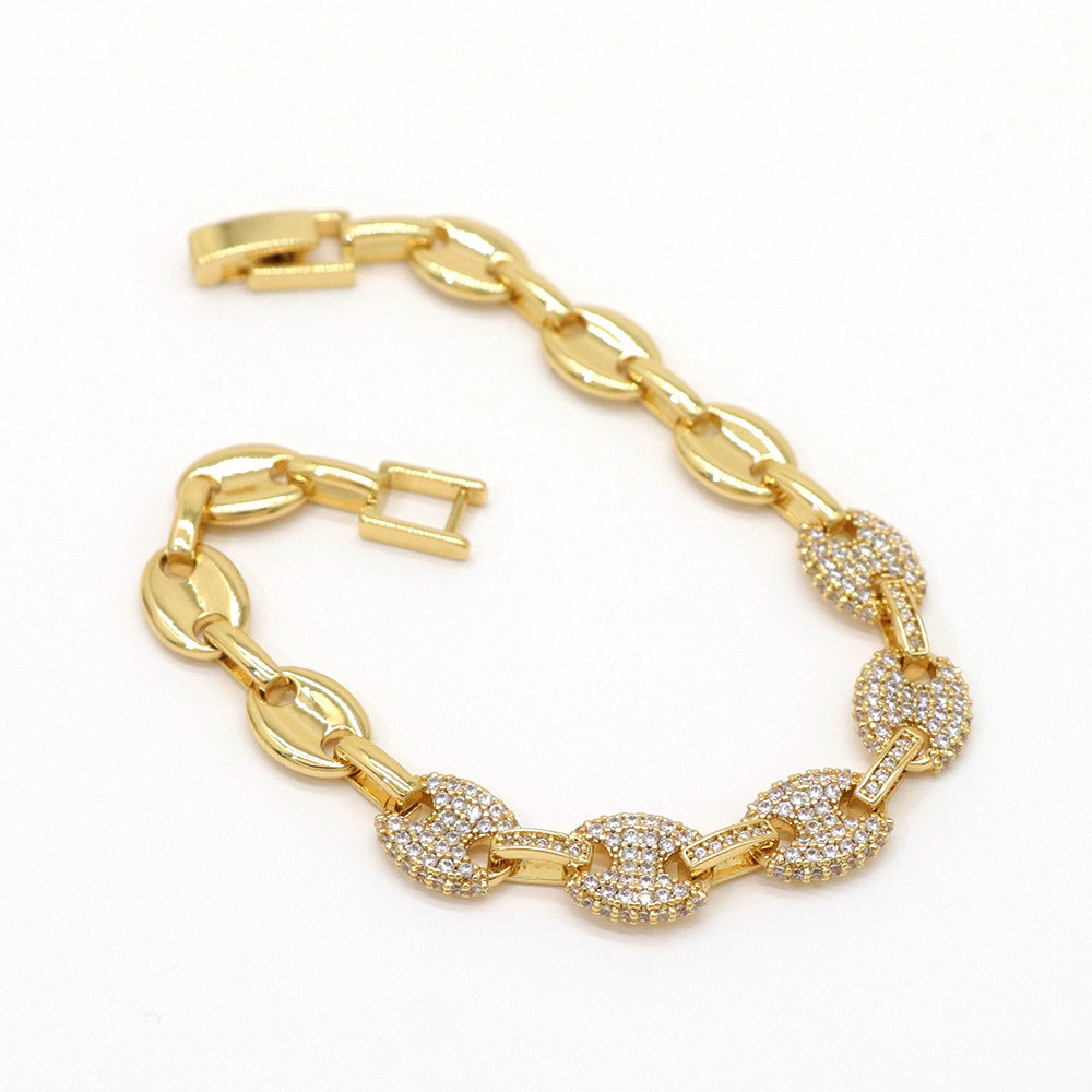 Wind metal zircon bracelet