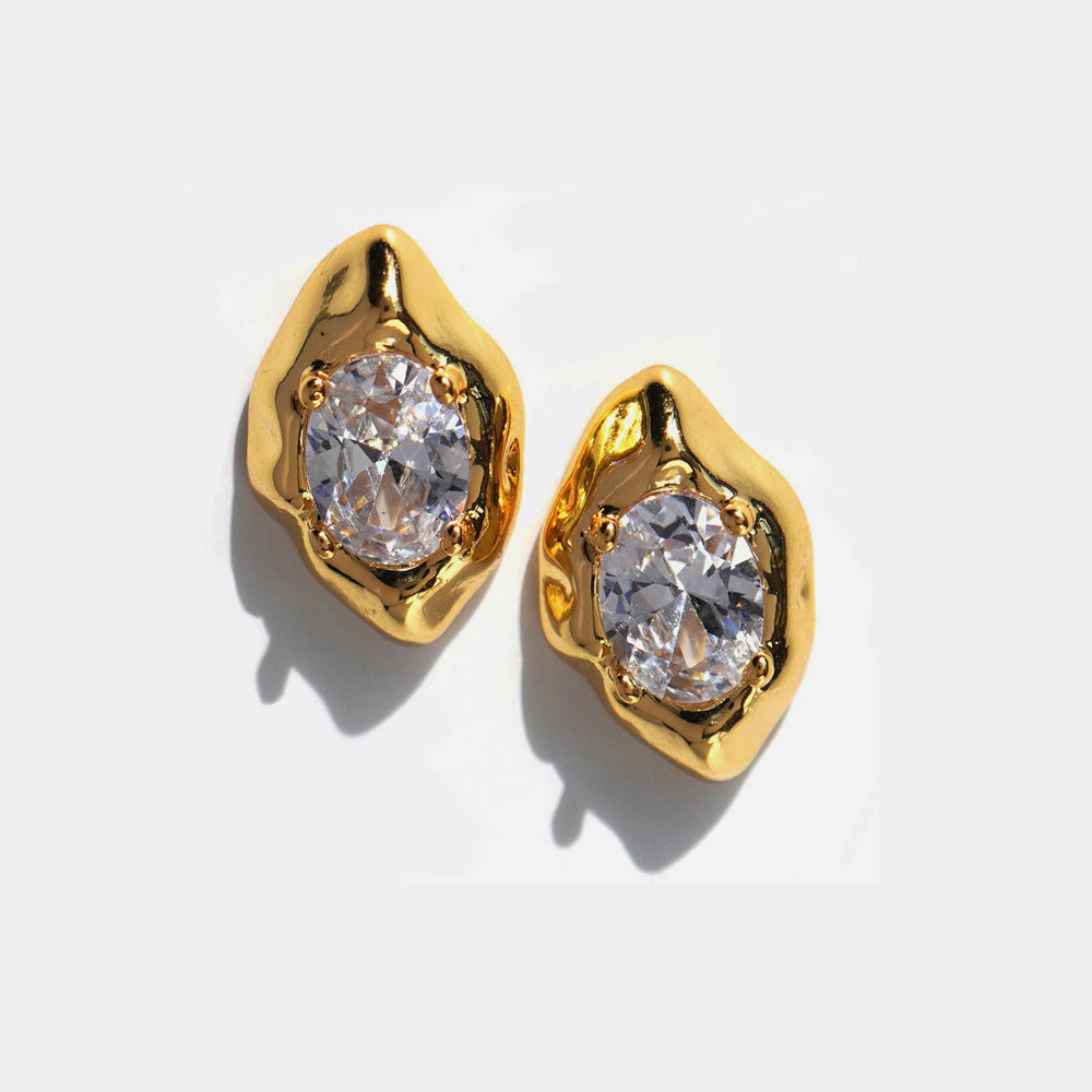 Geometric Zirconia Earrings