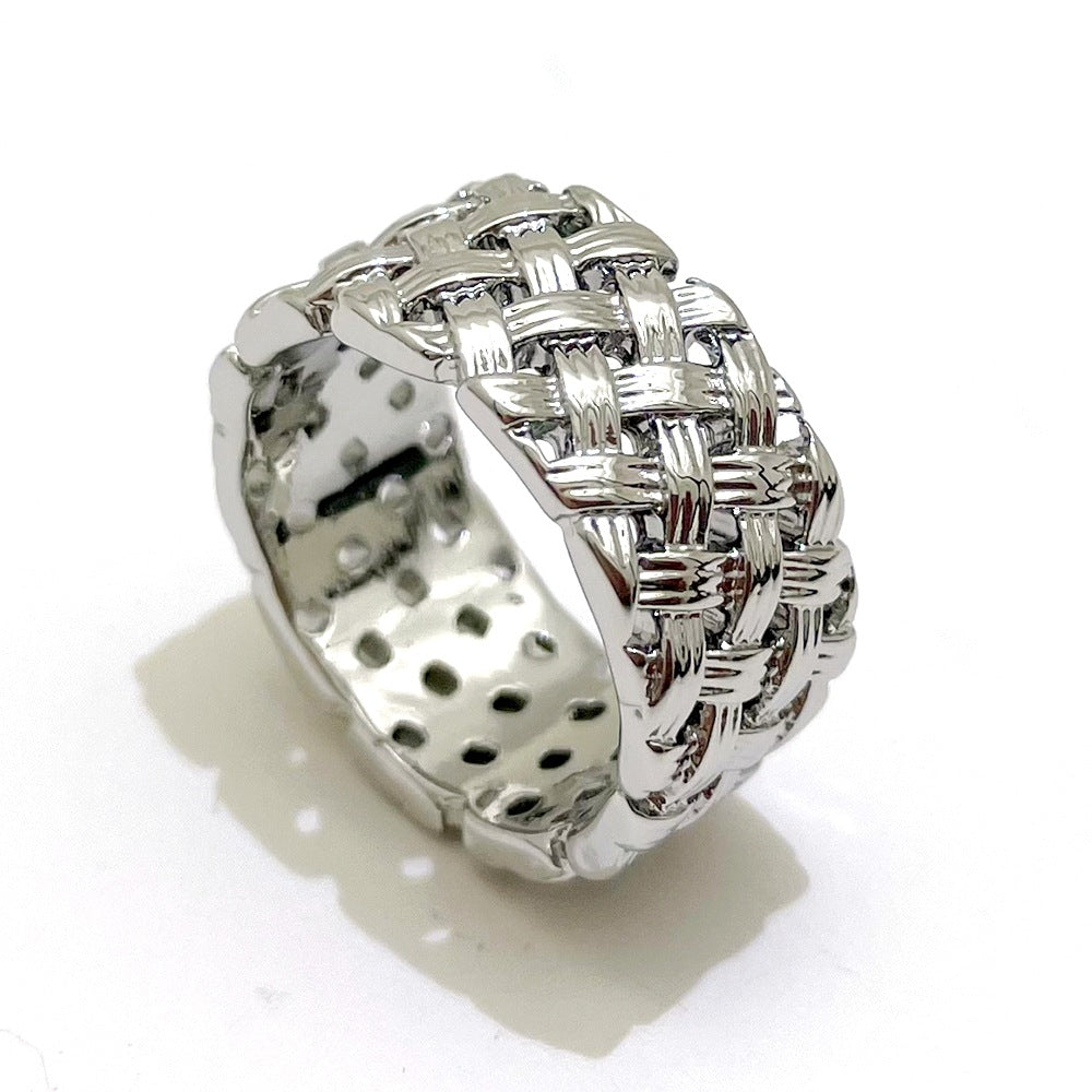 Braided pattern metal ring